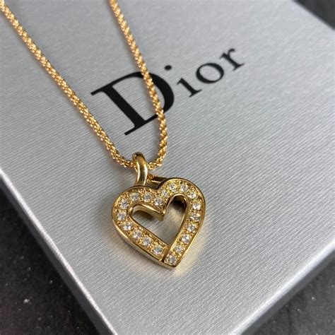 dior gold heart chain necklace|christian Dior necklaces.